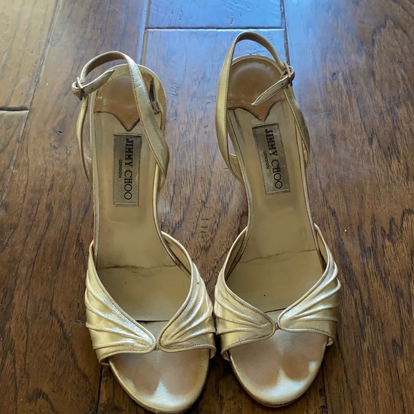 Jimmy Choo Shoes - Worn Jimmy Choo Gold Heels